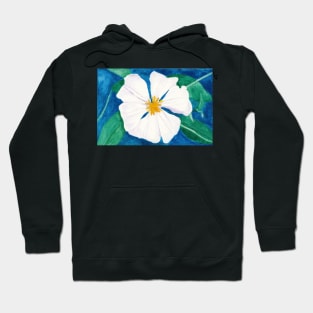 Ode to Georgia #3 - White Clematis Flower Hoodie